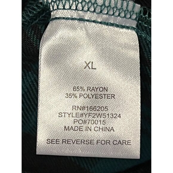 Lucky Brand Pacific Plaid Belt Shirt Dress Extra Large L Green Long Sleeve New - Picture 7 of 8